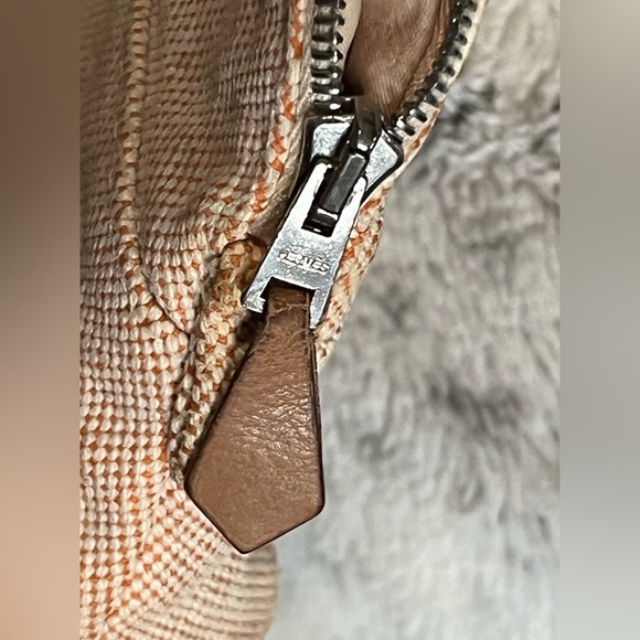 HERMES Cotton Canvas Mini Bolide Travel Cosmetic Pouch - Picture 3 of 16